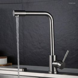 Bathroom Sink Faucets Stainless Steel Kitchen Faucet 360 Degree Rotate Swivel Spout Basin Tap And Cold Water Mixer