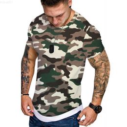 Men's T-Shirts 2023 Spring Summer T-Shirt Men Casual Camouflage Print Short Sleeve O Neck Tees Clothes For Men's Fashion Slim Fit Pullover Tops L230715