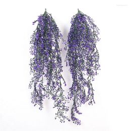 Decorative Flowers Artificial Hanging Plants Branches Fake Ivy Vine Watermelon Leaves For Wall Home Room Garden Wedding Garland Decor