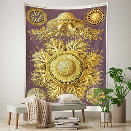 Tapestries Dome Cameras Plant Oil Painting Tapestry Illustration Wall Hanging Nature Home Living Room Aesthetics Bedroom Decor