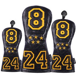 Other Golf Products Black PU Number 8 24 Golf Club Driver Headcover Fairway Wood Hybird Covers 230714
