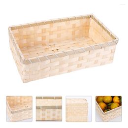 Dinnerware Sets 1pc Delicate Bamboo Bread Storage Basket Handmade Fruit Picnic