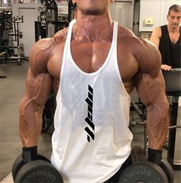 Men's Tank Tops Mens Gym Clothing Bodybuilding Tank Tops Fitness Training Sleeveless Shirt Cotton Muscle Running Vest Casual Sports Singlets 230714