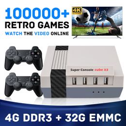 Game Controllers Joysticks KinHank 4K HD Retro Video Game Consoles Super Console X CUBE X3 Portable Mini TV Game Box 100000 Games For PS1PSPSNES 5G WIFI 230714
