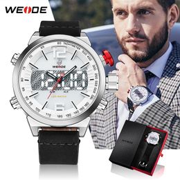 WEIDE Casual Model Digital Multiple Time Zone Alarm Military Chronograph Auto Date LED Display Quartz watch Relogio Masculino240D