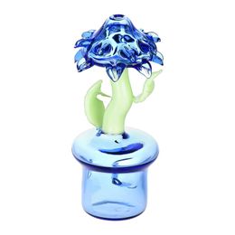 Latest Colourful Pyrex Thick Glass Pipes Blooming Flower Style Portable Philtre Dry Herb Tobacco Spoon Bowl Smoking Bong Holder Innovative Waterpipe Hand Tube