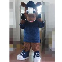 2019 High quality brown colour horse mascot costume for adults to wear for 263n