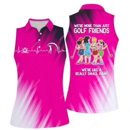 Camis Jumeast Women Sleeveless Golf Polo Shirts 3d Printed Swing Flamingo Red Wine Graphic Tee Sport Workout Light Academia Clothing