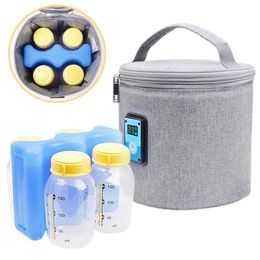 Bottle Warmers Sterilizers# Baby Bottle Insulated Bag Breastmilk Cooler Bag With Ice Pack-Double Layer And Temperature Monitor Display Screen Feeding Supply 230714