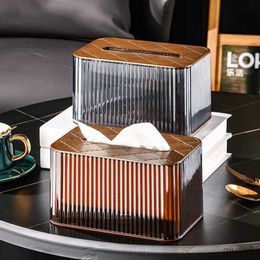 Tissue Boxes Napkins Tissue Box Living Room High-grade Desktop Transparent Spring Drawer Box Advanced Creative Household Coffee Table Napkin Box R230715