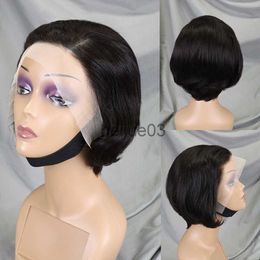 Synthetic Wigs Bob Wig Transparent Lace Front Wig Bob 100 Human Hair Wigs Pre Plucked Remy 13x4 Lace Front Wig Brazilian Short Straight Wig x0715