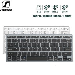 Keyboards SeenDa Bluetooth Keyboard Multi-Device Wireless Keyboard Mini Bluetooth 5.0 2.4G Wireless Keyboard Compatible with Mac Laptop 230715