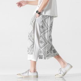 Männer Hosen 2023 Männer Casual Vintage Herren Streetwear Retro Print Baggy Unregelmäßige Harem Hose Männliche Samurai Röcke Hosen M-5XL