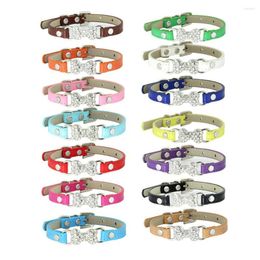 Dog Collars Bling Rhinestone Collar Red Pink Leather For Cat Dogs Small Teddy Chihuahua Puppy Pet Products Adjustable Neck