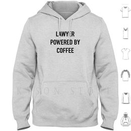 Men's Hoodies Lawyer Powered By Coffee Long Sleeve Hipster Latte Cappuccino Drinking Espresso Talkie