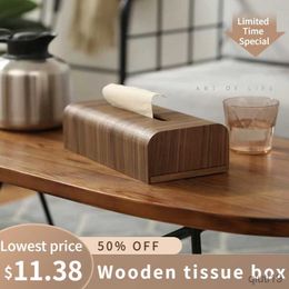 Tissue Boxes Napkins Simple Living Room Tissue Box Walnut Wood Bathroom Paper Box Table Desktop Storage Box Wooden Tissue Case Kitchen Accessories R230715