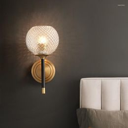 Wall Lamps Modern Lamp Copper Glass For Living Room Bedroom Corridor Decor Lighting Nordic Home Bathroom E27 Mirror Lights