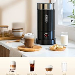 Milk Frother Frothing Foamer Chocolate Mixer Cold/Hot Latte Cappuccino Fully Automatic Milk Warmer Cool Touch M1A