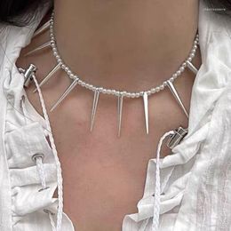 Chains Punk Spike-Chokers Necklaces Rivet Collar Choker Necklace Clavicle Chain Cool Link Unisex Jewellery Gift
