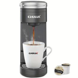 1pc Capsule Coffee Maker, Ground Coffee Mini Coffee Machine, Brew Delicious Coffee In Seconds With CHULUX Upgrade Single Serve Coffee Maker, 12oz Fast Brewing