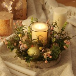 Candle Holders Glass Decorative Easter Holder Floral Eggs 6.8cm Candleholder Ring