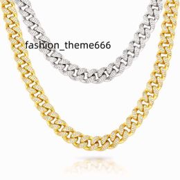 Charm Bracelets High Quality Cuban Link Chain Big Heavy White Gold Chains Silver Plated Necklace