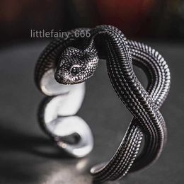Python Ring Unique Punk Gothic Biker Men's Oxidised Animal Ring Vintage Snake Ring