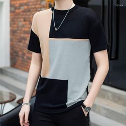 Men's T Shirts Fashion O-Neck Spliced All-match T-Shirt Clothing 2023 Summer Oversized Casual Pullovers Loose Korean Tee Shirt