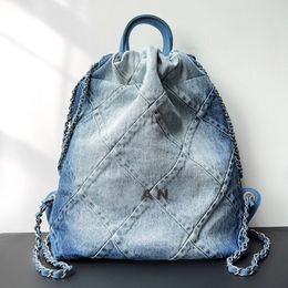 Designer Shoulder Bag 22 Backpack 34CM Schoolbag 10A Denim Backpack With Box C018