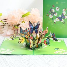 Gift Wrap MOHAMM 1pc 3D Butterfly Greeting Card For Kids Adult Christmas Year Birthday Thanksgiving Art Crafts