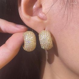 Hoop Earrings Trendy Full CZ Pearl Luxury Silver Colour Earring For Women Party Birthday Christmas Jewellery Wholesale