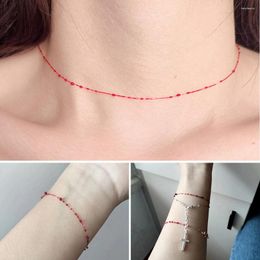 Chains Blood Drop Necklace Gift Red Drops Bracelet Cross Pendant Collar Chain Single Double Layer Gothic