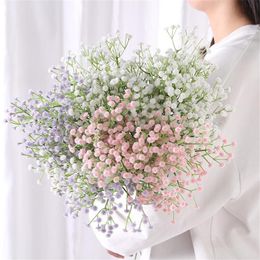 Decorative Flowers & Wreaths 5PCS 63CM White Babys Breath Artificial Gypsophila Plastic Fake Bouquet For Wedding Home El Party Dec301m