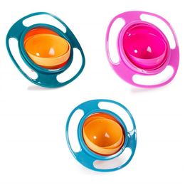 Magic Bowl 360 Degree Rotation Spill Resistant Gyro Bowl with Lid For Toddler Baby Kids Children Red Blue Green270y