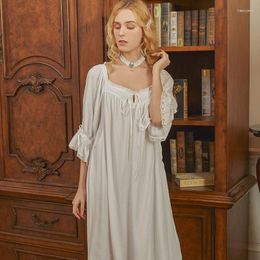Women's Sleepwear Romantic Nightgowns Women Plus Size Peignoir Robe White Lace Fairy Nightie Long Night Dress Victorian Vintage Princess