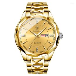 Wristwatches BINBOND Men Fashion Watch Rose Gold Silver Digital Sports Military Steel Band Electronic Gift Boyfrie B5552
