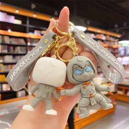 Fashion blogger designer Jewellery Creative Moonlight Knight Keychain Dropper Toy mobile phone Keychains Lanyards KeyRings wholesale YS150