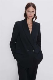 Women's Suits Mature Women Office Blazer Suit Solid Colors Double Breasted Fashion Casual Blazers 2023autumn Winter Coats All Match