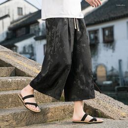 Men's Shorts Men Causal Baggy Pants 2023 Chinese Style Draped Harem Mens Traditional Wide Leg Male Calf-Length M-5XL