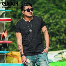 Men's T-Shirts Plus Size 7XL 6XL 5XL GXXH 2022 Summer Trend Brand Men's T-shirt Men Short-Sleeve Loose Fat Guy Big Size Solid Color T-shirt Men L230715