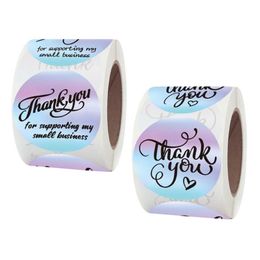 500pcs Rainbow Thank You Sticker Gift Package Box Seal Label Scrapbooking Decor 91AD259y