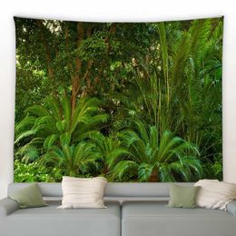 Tapestries Dome Cameras Jungle Plant Tapestry Forest Palm Tree Monstera Natural Flower Animal Living Room Garden Wall Hanging Can Be Customized