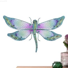 Garden Decorations Metal Dragonfly Wall Art For Garden Decoration And Home Wall Hanging Decor Miniaturas Animal Outdoor Statues Sculptures Yard L230715