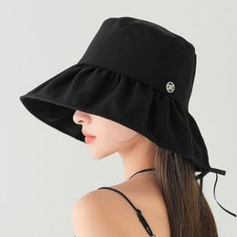 Wide Brim Hats Summer Sun Bucket Hat Woman Outdoor UPF Protection Fisherman Cap Ladies Travel Beach Panama