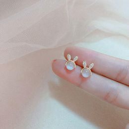 Stud Earrings 2023 Arrival Fashion Opal Women Classic Korean Cute Little Retro Simple Female Jewellery