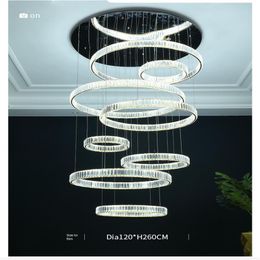 Modern chandelier living room duplex building country villa empty loft lamps simple and creative stairwell long crystal chandeli2136