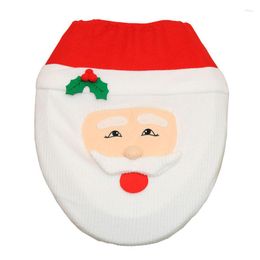 Toilet Seat Covers 1pc Christmas Decoration Cover Santa Claus PatternToilet Bathroom Decor Overcoat Case 44 34cm