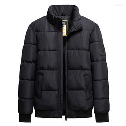 Men's Jackets 2023 Autumn Winter Men Fashion Casual Windproof Stand Collar Warm Comfortable Solid Colour Big Size Jacket