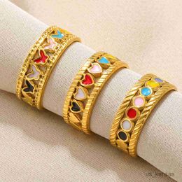 Band Rings Multicolour Round Butterfly Rings For Women Wedding Party Jewellery Adjustable Ring Best Friend Gifts Femme R230715