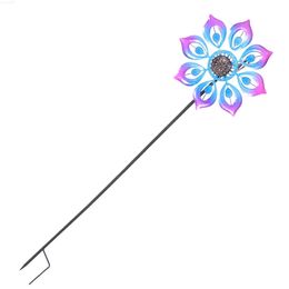 Garden Decorations Outdoor Windmill Wrought Iron Metal Spinners Pinwheel 120x31cm Decorative Colorful Garden Large Adornment Child L230715